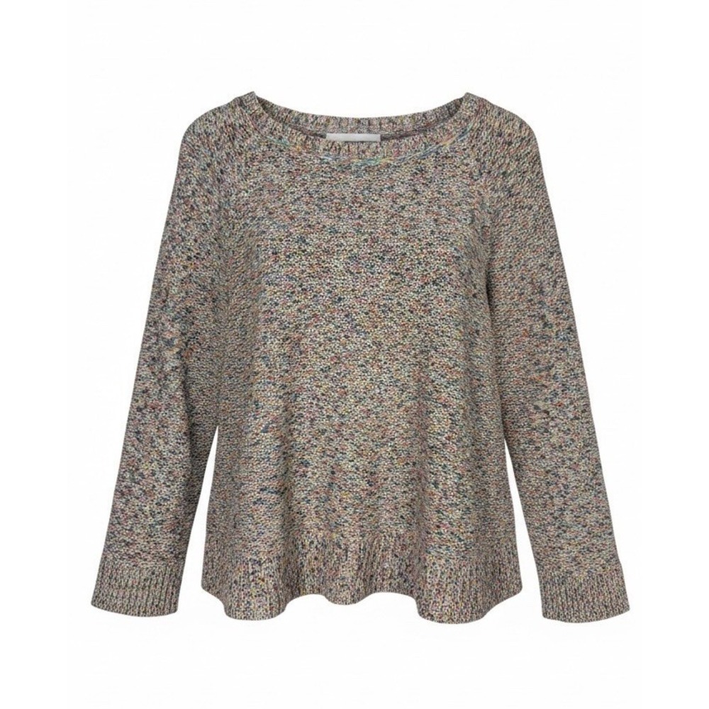 Lou & Grey Confetti Cake Pink Metallic Knit Boxy Crew Neck Cotton Blend Sweater